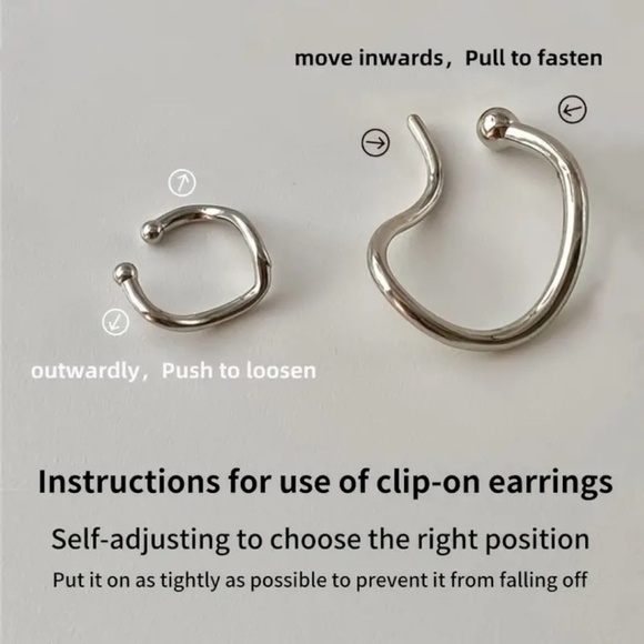 2pcs/pair Asymmetric Ear Cuff Irregular Copper Elegant Women' - Picture 5 of 6